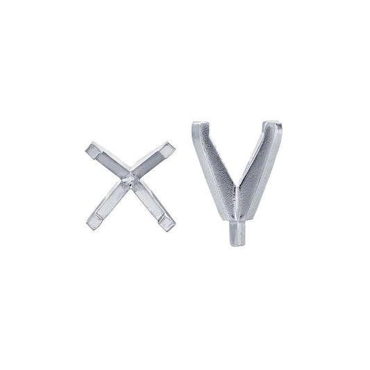 14K White Gold 6.5mm Round Tall 4-Prong Setting with Peg