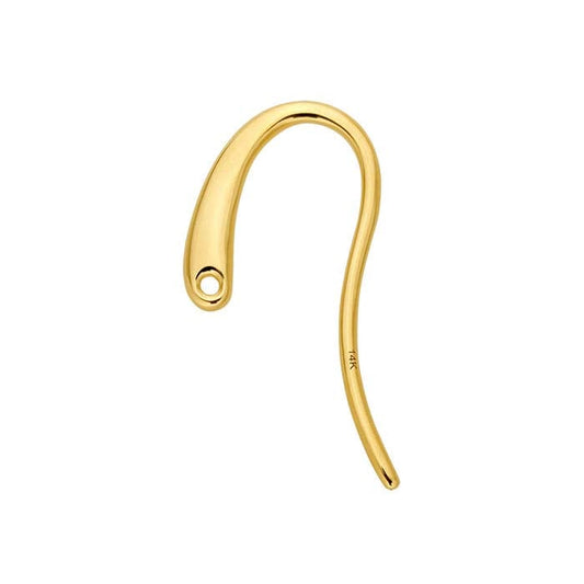 14K Yellow Gold Flattened Ear Wire with Hole