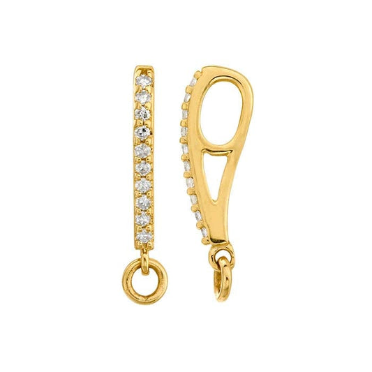 14K Yellow Gold Diamond-Set Bail with Ring