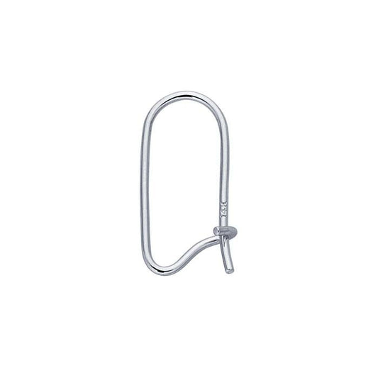 14K White Gold Kidney Ear Wire