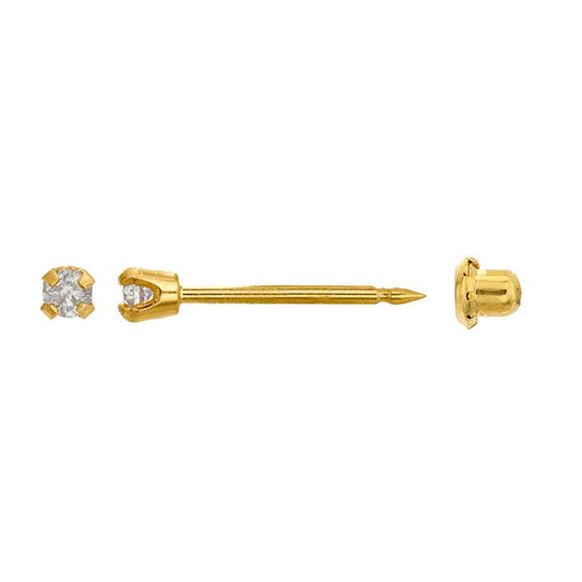 Inverness® 14K Yellow Gold 0.03-Ct. Diamond-Set Post Earring