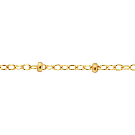 14/20 Yellow Gold-Filled Oval Cable Chain with Roundel Beads