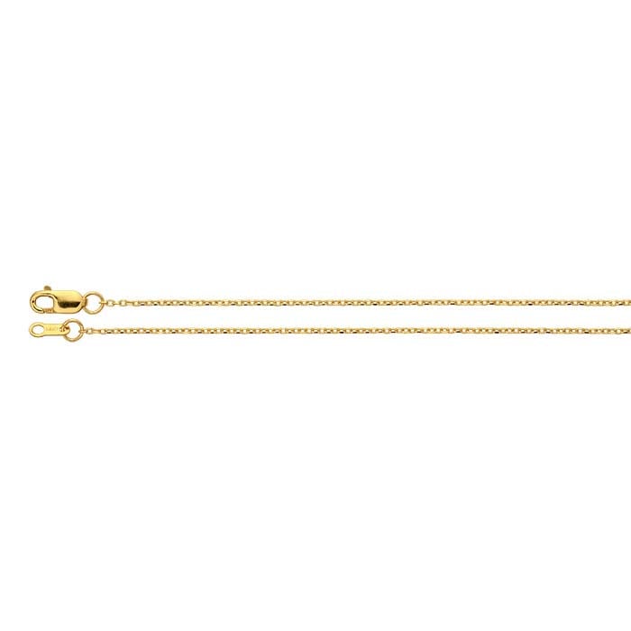 14K Yellow Gold 1mm Diamond-Cut Cable Chain
