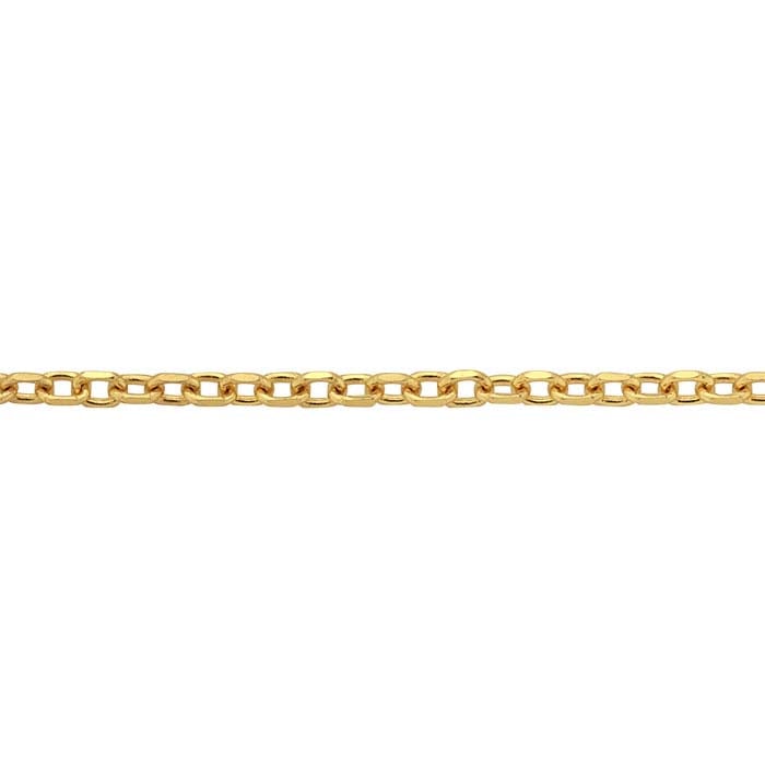 14K Yellow Gold 1mm Diamond-Cut Cable Chain