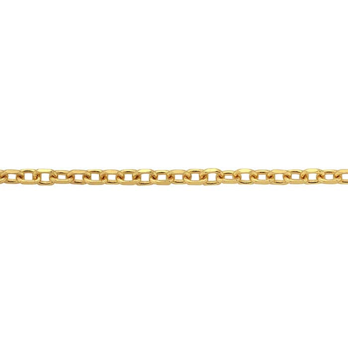 14K Yellow Gold 1mm Diamond-Cut Cable Chain