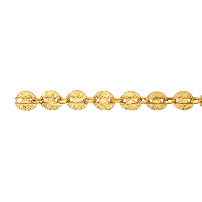 14/20 Yellow Gold-Filled 4.2mm Pattern Oval Link Chain, By the Foot