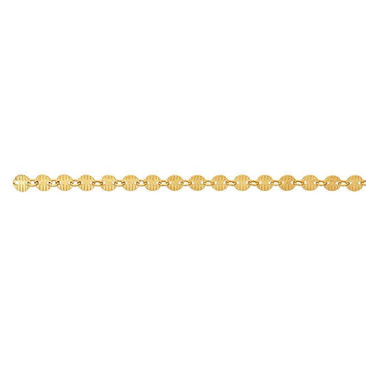 14/20 Gelbgoldgefüllte 4,1 mm Muster Oval Gliederkette, pro Fuß