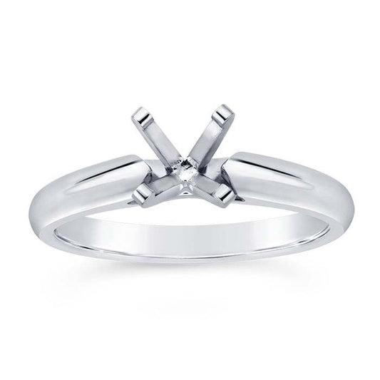 14K White Gold 5mm Round Cathedral Engagement Ring Mounting