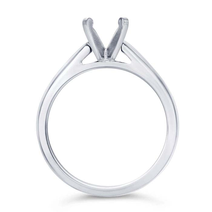 14K White Gold 5.8mm Round Cathedral Engagement Ring Mounting
