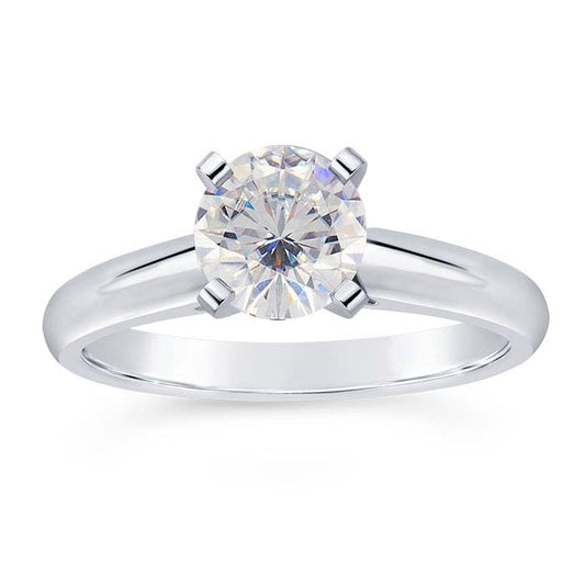 14K White Gold 5.8mm Round Cathedral Engagement Ring Mounting