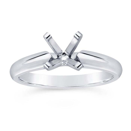 14K White Gold 6.5mm Round Cathedral Engagement Ring Mounting