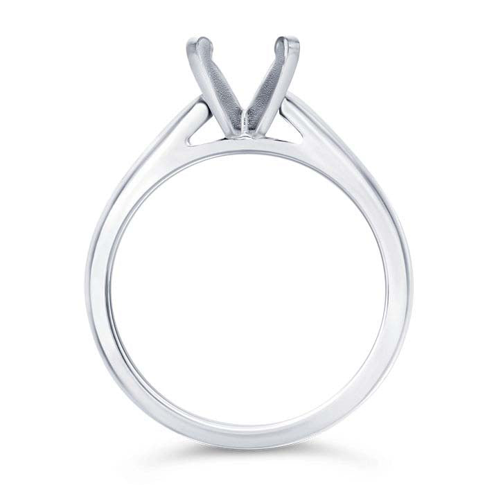 14K White Gold 6.5mm Round Cathedral Engagement Ring Mounting