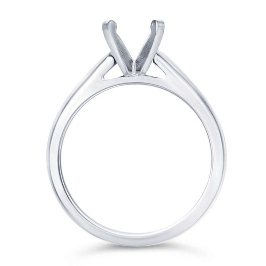 14K White Gold 6.5mm Round Cathedral Engagement Ring Mounting
