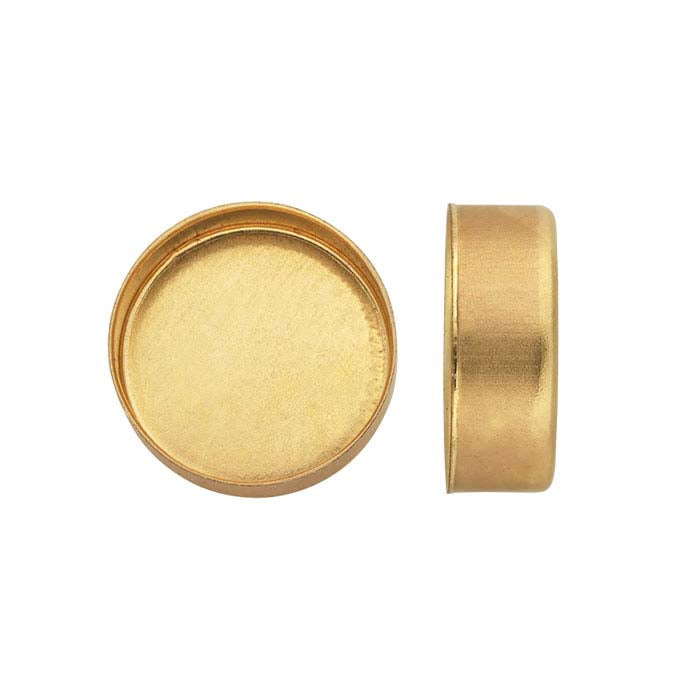 14/20 Yellow Gold-Filled 10mm Round High-Wall Bezel Cup Setting