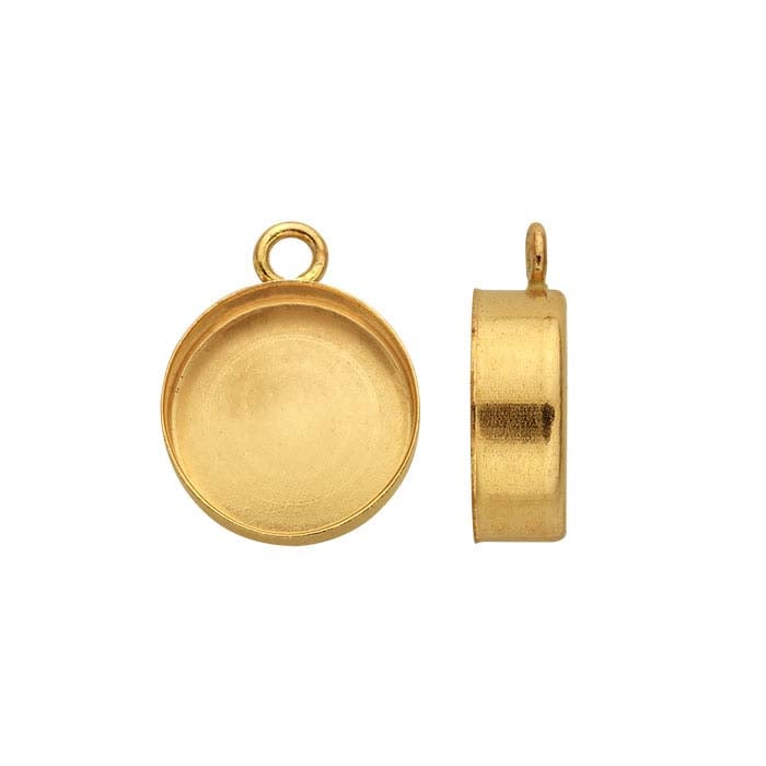 14/20 Yellow Gold-Filled Round Cabochon Component Mounting