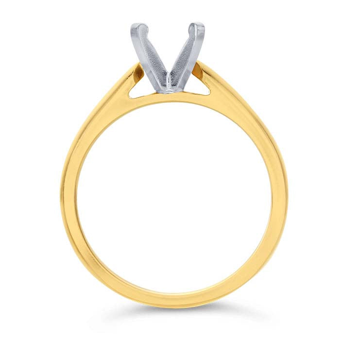 14K Yellow Gold 5.8mm Round Cathedral Engagement Ring Mounting