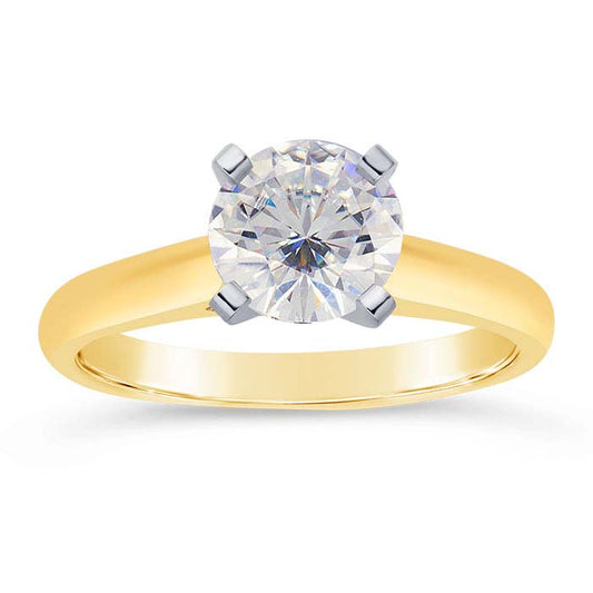 14K Yellow Gold 6.5mm Round Cathedral Engagement Ring Mounting