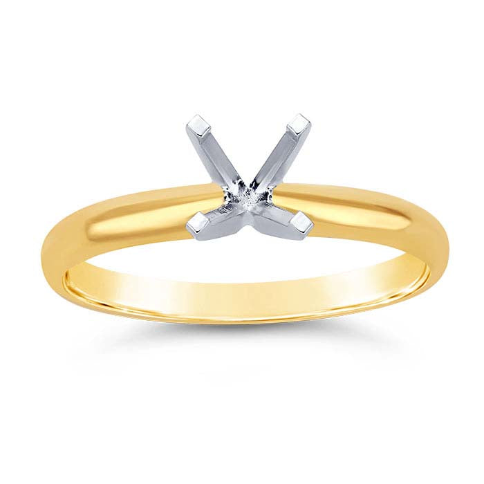 14K Yellow Gold Round Engagement Ring Mounting