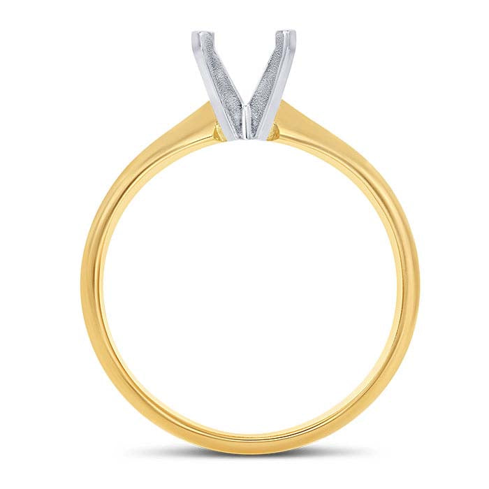 14K Yellow Gold Round Engagement Ring Mounting