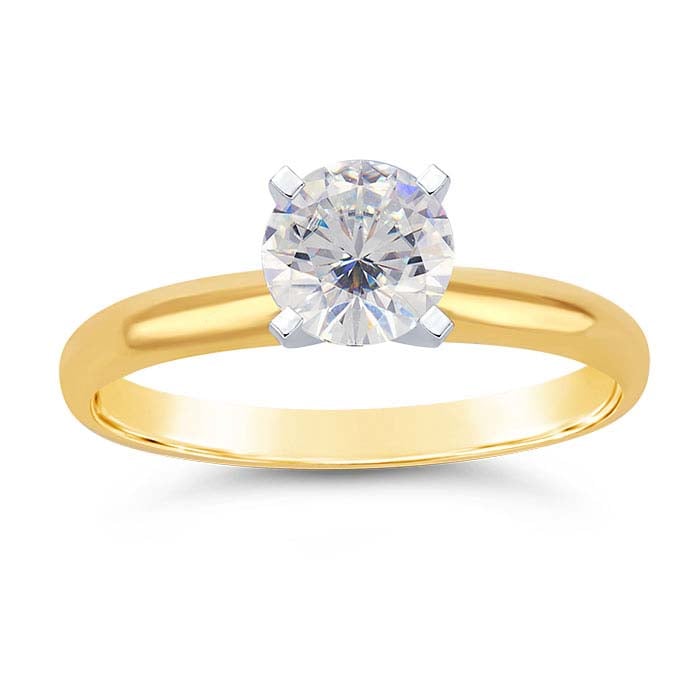 14K Yellow Gold Round Engagement Ring Mounting