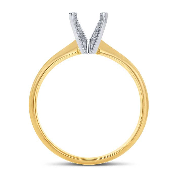 14K Yellow Gold Round Engagement Ring Mounting