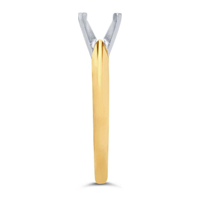14K Yellow Gold Round Engagement Ring Mounting