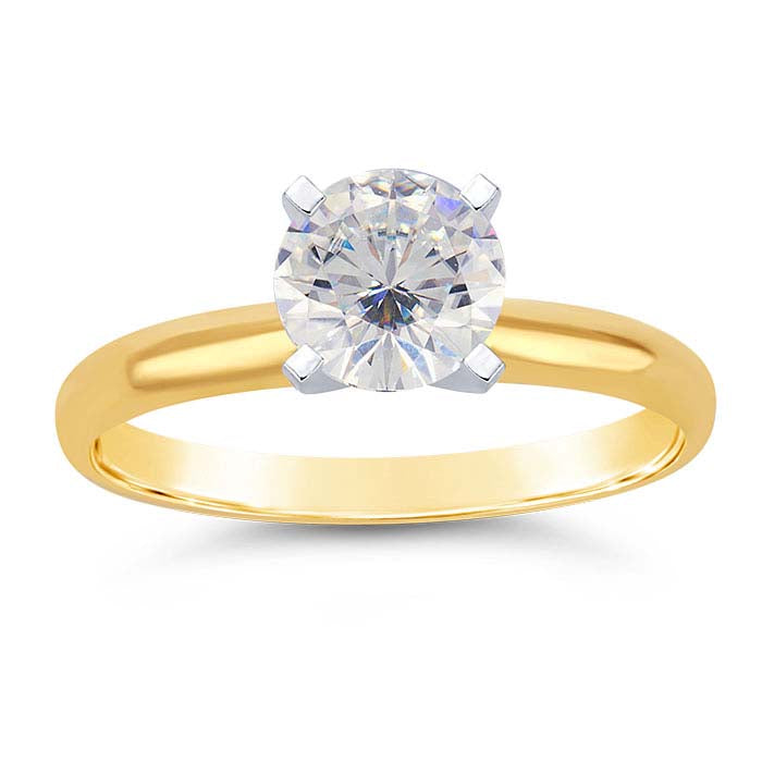 14K Yellow Gold Round Engagement Ring Mounting