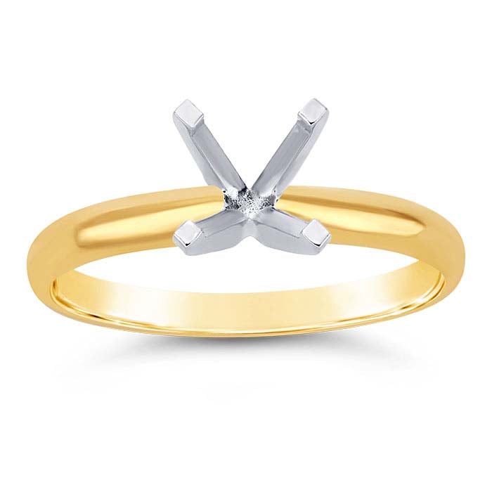 14K Yellow Gold Round Engagement Ring Mounting