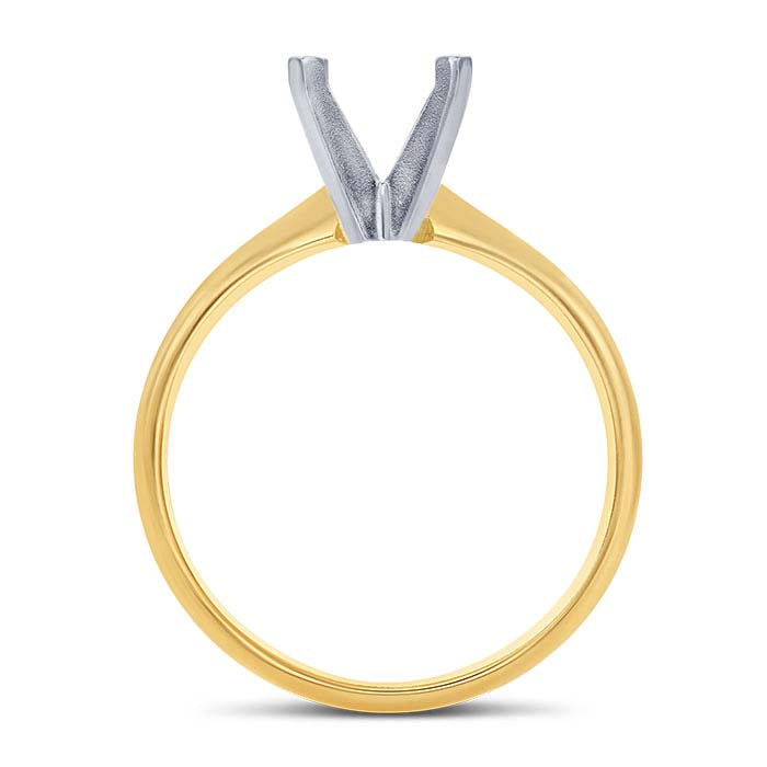 14K Yellow Gold Round Engagement Ring Mounting