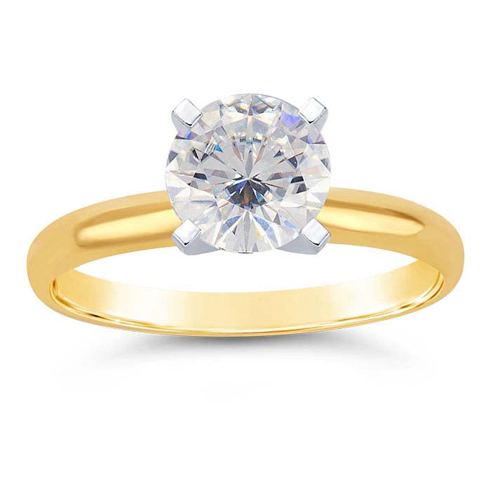 14K Yellow Gold Round Engagement Ring Mounting