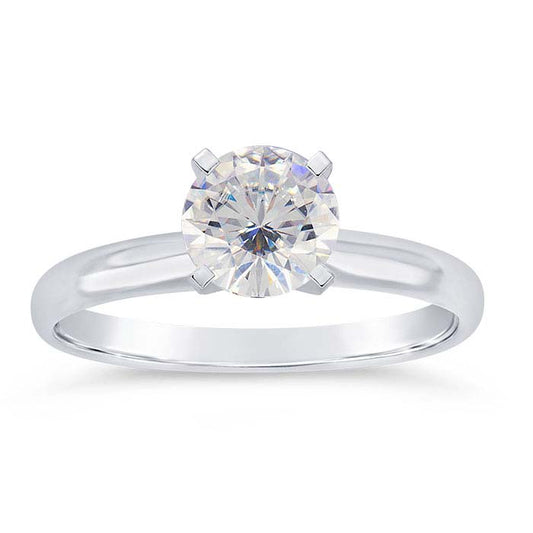 14K White Gold Round Engagement Ring Mounting