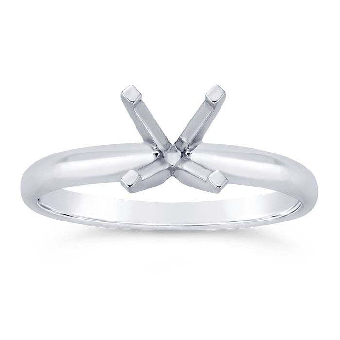 Platinum .5-Ct. Round Engagement Ring Mounting