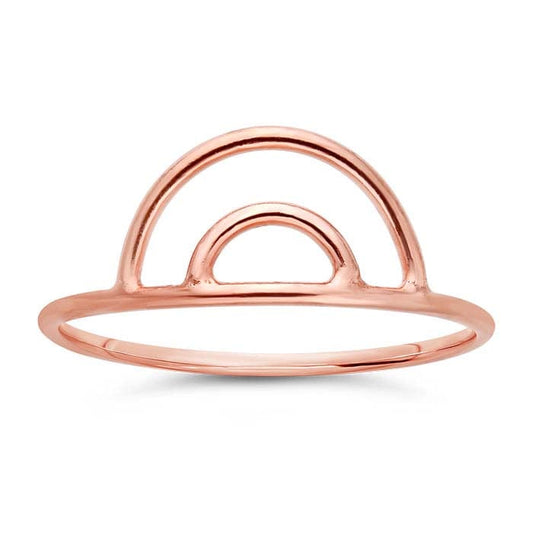 Anello a doppio arco placcato oro rosa 14/20