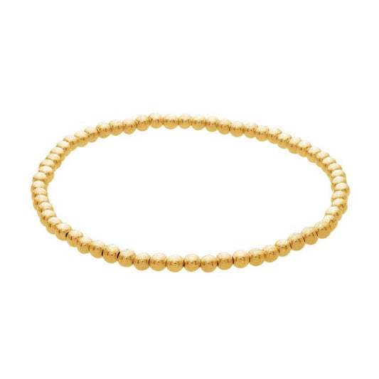 14/20 Yellow Gold-Filled Beaded Stretch Bangle Bracelet