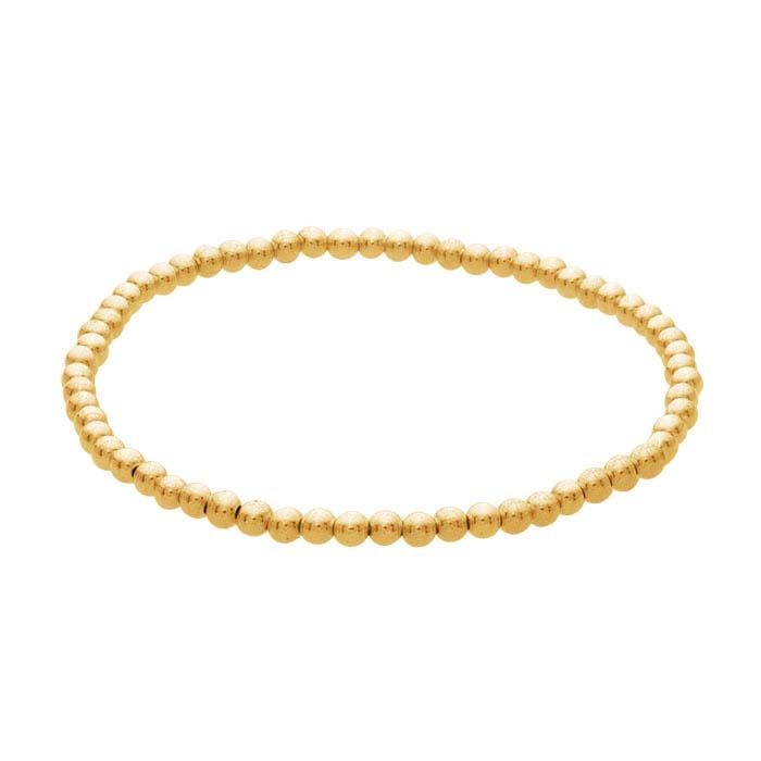 14/20 Yellow Gold-Filled Beaded Stretch Bangle Bracelet