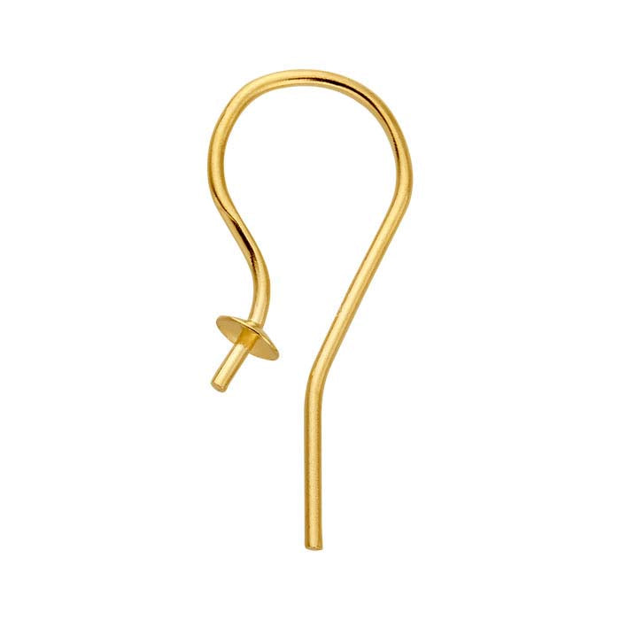 14/20 Yellow Gold-Filled Pearl Ear Wire Mounting