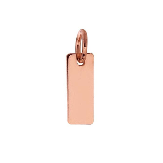 14/20 Roségoud Gevuld 8 x 3mm Rechthoekige Label met Ring