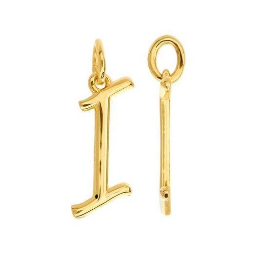 14K Yellow Gold Alphabet Pendant, I