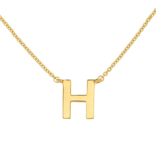 14K Yellow Gold Alphabet Festoon Pendant, H