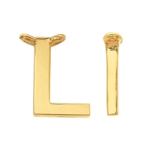 14K Yellow Gold Alphabet Festoon Pendant, L