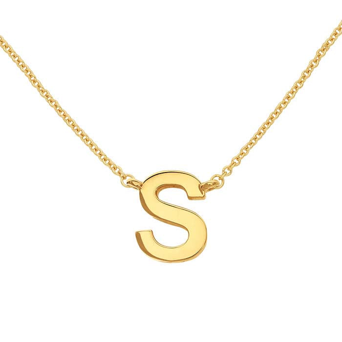 14K Yellow Gold Alphabet Festoon Pendant, S