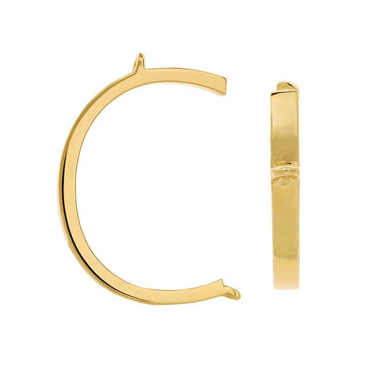 14K Yellow Gold Alphabet Sideways Festoon Pendant, C