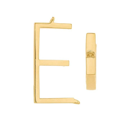 14K Yellow Gold Alphabet Sideways Festoon Pendant, E