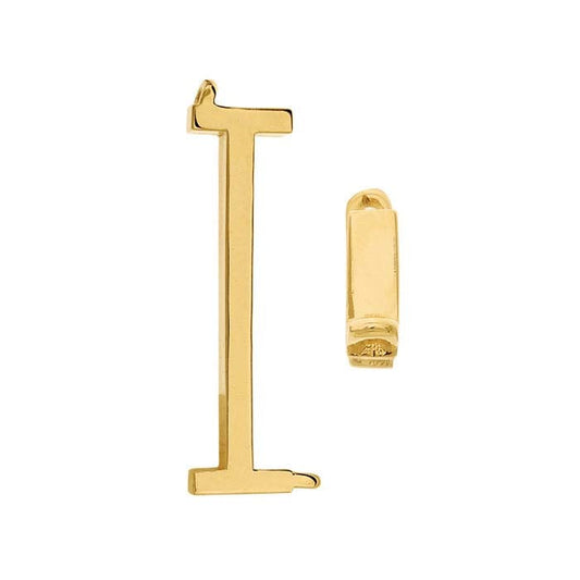 14K Yellow Gold Alphabet Sideways Festoon Pendant,I
