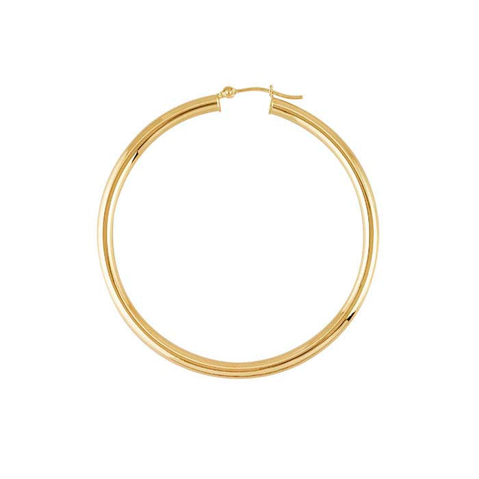 14K Yellow Gold 3mm Tubing Hoop Earring