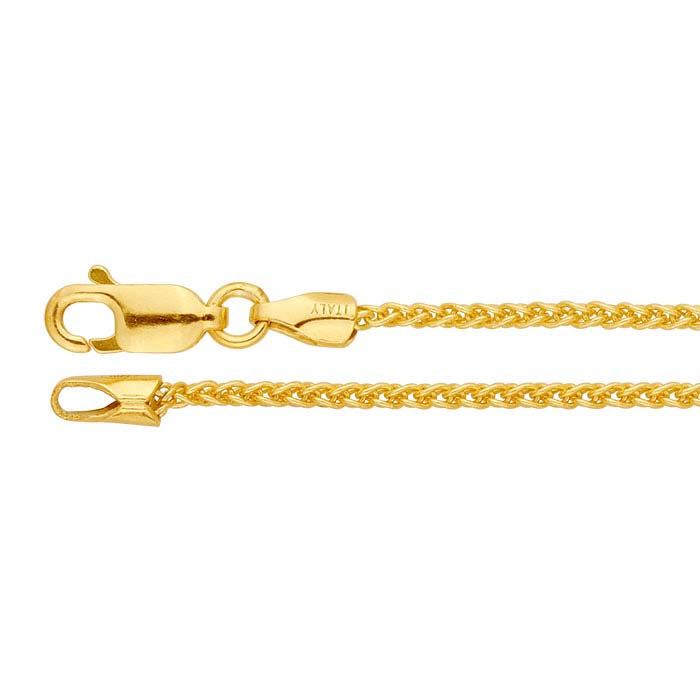14/20 Gelbgold gefüllte 1,3 mm runde Weizenkette