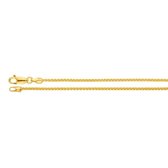 14/20 Gelbgold gefüllte 1,3 mm runde Weizenkette