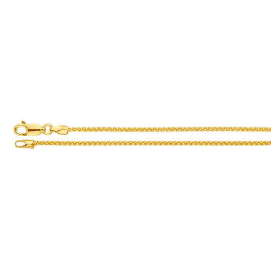 14/20 Gelbgold gefüllte 1,3 mm runde Weizenkette