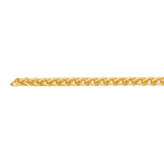 14/20 Gelbgold gefüllte 1,3 mm runde Weizenkette, pro Fuß