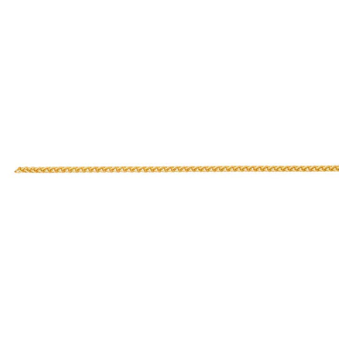 14/20 Gelbgold gefüllte 1,3 mm runde Weizenkette, pro Fuß
